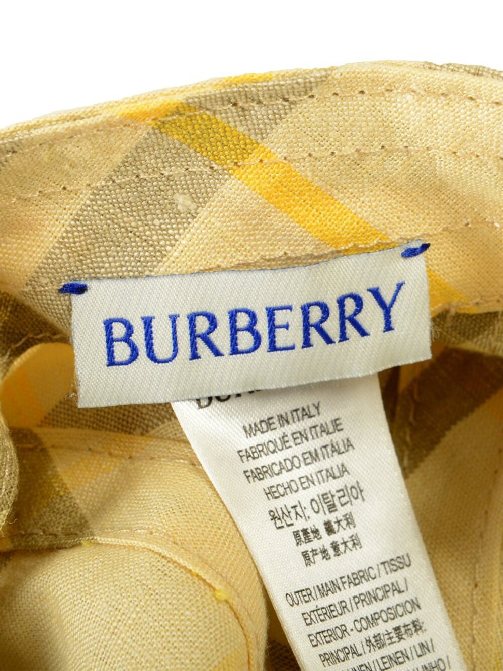 Burberry "Linen Check Baseball" Wheat IP Check Baseball Hat Size L - Picture 6 of 7
